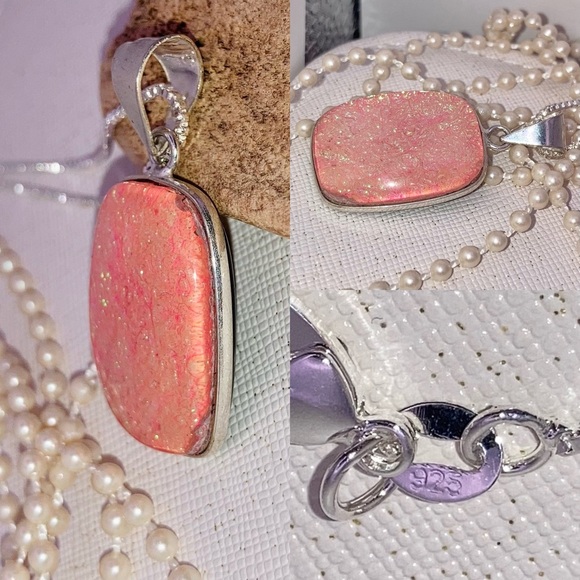 Triplet Fire Opal Gemstone Handmade Pendant Necklace - Picture 6 of 7
